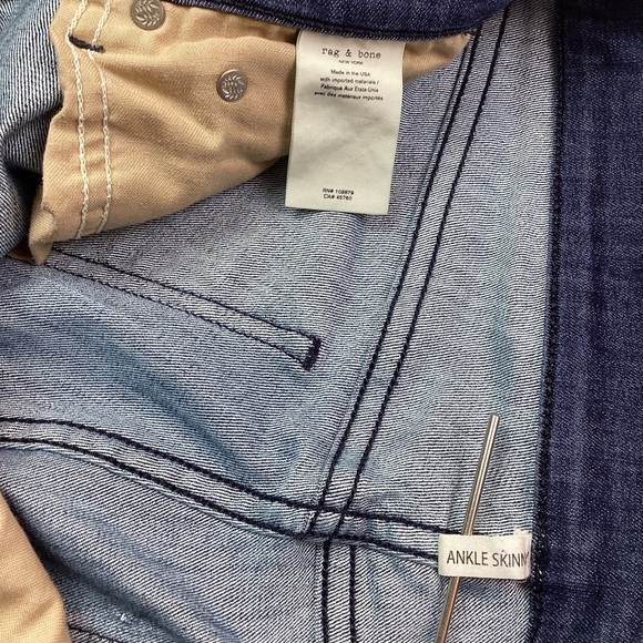 Rag & Bone Ankle Skinny Jeans Cropped Blue - Picture 15 of 15